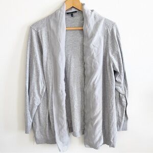 Eileen Fisher gray cotton silk knit cardigan sweater size 2X